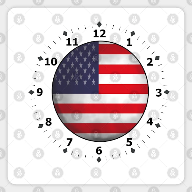 usa flag clock Sticker by persa